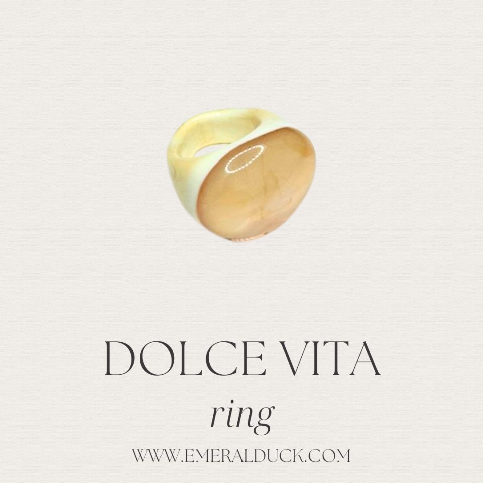 Beige Minimalistic Ring - EmeralDuck